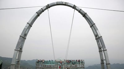 The walkway to the sightseeing platform on Shilin Gorge. Kim Kyung-Hoon / Reuters