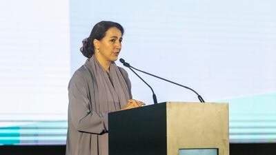 Mariam Almheiri, Minister of Climate Change and Environment, at the RAK Energy Summit on Wednesday. Antonie Robertson / The National