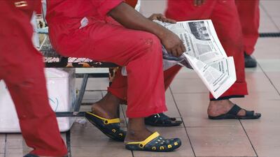 A film still from Sarah Morris’s Abu Dhabi, the 67 minute film that had its premiere this week at the capital’s annual Abu Dhabi Art fair.