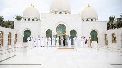 President Sheikh Mohamed; Sheikh Mansour bin Zayed, Deputy Prime Minister and Minister of the Presidential Court; Sheikh Saif bin Zayed, Deputy Prime Minister and Minister of the Interior; Sheikh Abdullah bin Zayed, Minister of Foreign Affairs and International Co-operation; Sheikh Tahnoun bin Zayed; Sheikh Dr Sultan bin Khalifa; Sheikh Saeed bin Mohamed; Sheikh Hamed bin Zayed; Sheikh Issa bin Zayed; Sheikh Saeed bin Zayed; Sheikh Nahyan bin Zayed , and Sheikh Khaled bin Zayed.