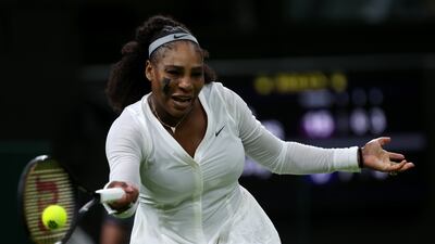 Serena Williams plays a forehand against Harmony Tan. Getty Images