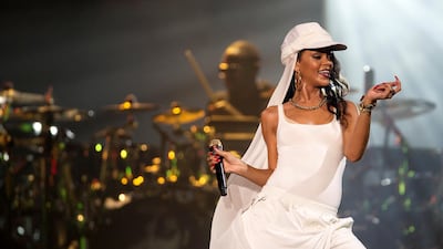 Rihanna rocked out at du Arena during last year's Abu Dhabi GP. Christopher Pike / The National