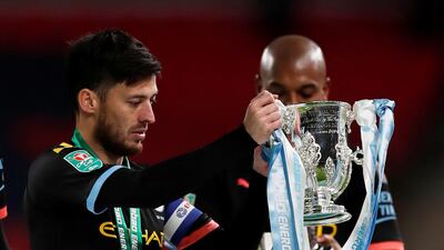David Silva after Manchester City beat Aston Villa at Wembley. Reuters