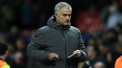 Jose Mourinho has upped the ante against Pep Guardiola's Manchester City. Oli Scarff / AFP