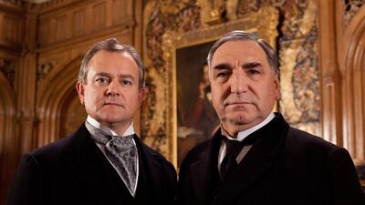 Hugh Bonneville as Lord Grantham, left, and Jim Carter as Mr Carson from Downton Abbey. Josh Barratt / AP / PBS