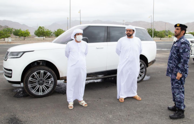 Sheikh Mohammed bin Hamad Al Sharqi, centre, Fujairah Crown Prince, inspecting the areas that were affected by heavy flooding in the emirate. He was accompanied by Salem Al Zahmi, director of the Fujairah Crown Prince's Office and Brig Gen Mohammed Al Tunaiji, deputy commander-in-chief of Fujairah Police.Photo: Fujairah Media Office