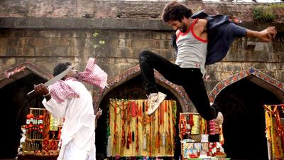 Shahid Kapoor in action in a scene from R... Rajkumar. Eros International