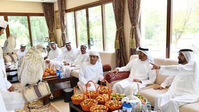 Mohamed Mubarak Al Mazrouei, Undersecretary of the Crown Prince's Court of Abu Dhabi, and Khalifa Saeed Sulaiman, Director-General of the Department of Protocol and Hospitality in Dubai, and a number of officials also attended the meeting.