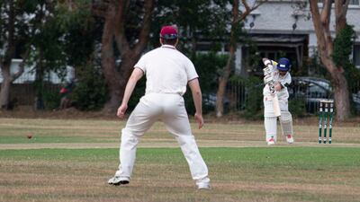 Ethan D'Souza playing for Finchley CC. Rob Greig for The National