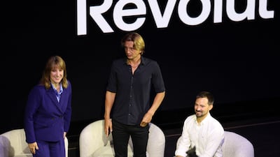 Britain's Chancellor of the Exchequer Rachel Reeves with Revolut bank's chief executive Nik Storonsky, opening its global headquarters in London last month. AFP