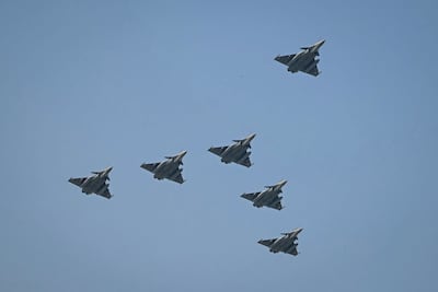Some of the French Rafale jets already owned by the Indian Air Force. AFP