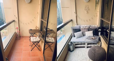 Samantha Hall and her flatmates gave their balcony a makeover for less than Dh500. Samantha Hall