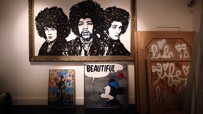 Works by Mr Brainwash are readied for exhibit at the Opera Gallery on October 3, 2011 in London, England. Getty Images