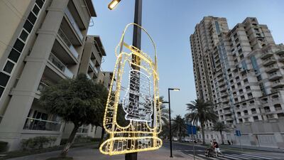 A traditional fanous lantern, expressing the light and goodness of Ramadan, in The Greens, Dubai. Chris Whiteoak / The National