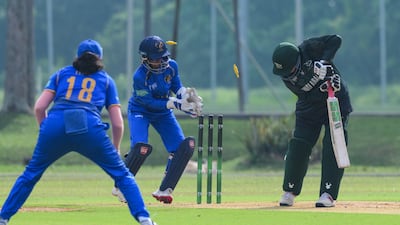 UAE take a wicket against Saudi Arabia in the ACC Women's Premier Cup in Malaysia. Photo: ACC