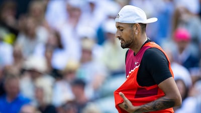 Australia's Nick Kyrgios lost his composure in the second set. AP