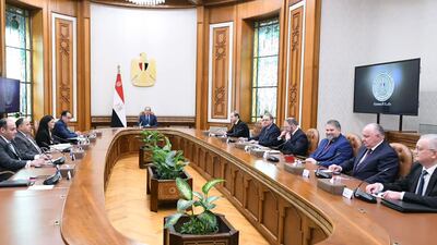 Egyptian president Abdel Fattah El Sisi hosts a Russian state delegation in Cairo. Photo: Egyptian presidency