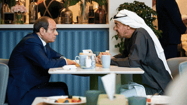 UAE President meets with President of Egypt GIF. UAE Presidential Court
