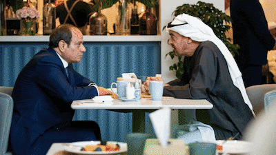 UAE President meets with President of Egypt GIF. UAE Presidential Court