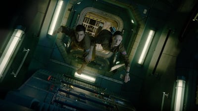 Jake Gyllenhaal as David Jordan and Rebecca Ferguson as Miranda North in Life. Courtesy Sony Pictures