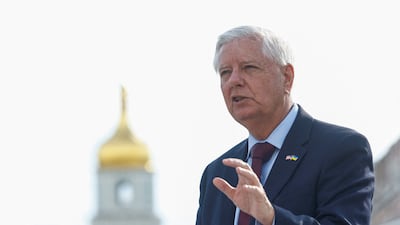 Lindsey Graham in Kyiv on July 10, a day before his death. Reuters