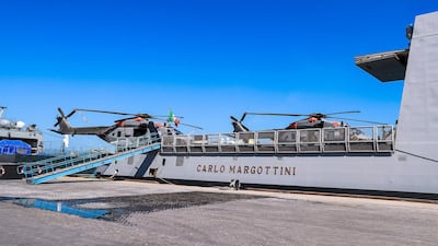 European Multi-Mission Frigate (FREMM), Italian frigate, Carlo Margottini (F 592) has docked at the Abu Dhabi Port.