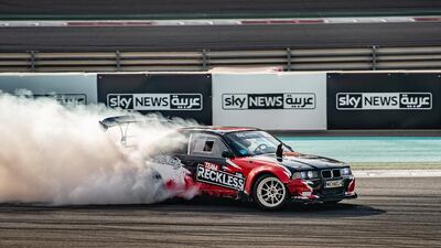 A drifting display at Yas Marina Circuit.