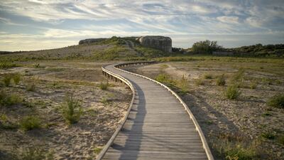 A path winds through the scene of what used to be the infamous Calais Jungle migrant camp on September 10, 2018. The reserve is in the area known as Fort Vert Nature Reserve. Getty Images