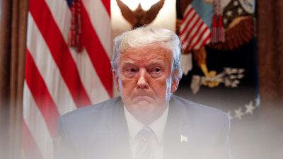US President Donald Trump delivers remarks to the media during a meeting with bankers on the coronavirus response at the White House, March 11, 2020. Reuters