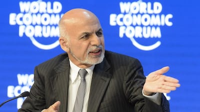 Afghan president Ashraf Ghani told world leaders at Davos that he would “bury” ISIL’s Khorasan affiliate in Afghanistan, and neighbouring Iran and Pakistan. Jean-Christophe Bott/Keystone via AP Photo