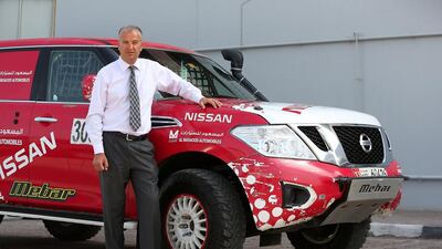 Emil Khneisser, training and product manager with his Nissan Patrol rally 4x4. Pawan Singh / The National