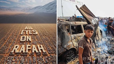 A post created in support of Palestine has been shared by more than 35 million Instagram users. AFP