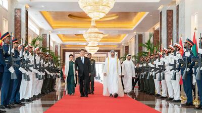 Xi Jinping, President of China, on his visit to the UAE last week. Mohamed Al Hammadi / Crown Prince Court - Abu Dhabi