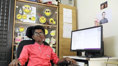 Dubai schoolboy Aadithyan Rajesh started his own software company at the age of just 12, but it is just the start of his grand plans. Pawan Singh / The National