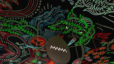 Neon lights abound at the property