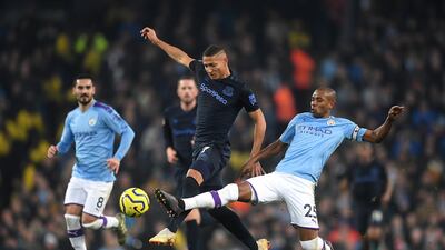 Fernandinho, right, will be at Manchester City until he is 36. Getty Images