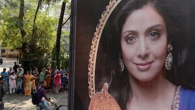 Sridevi died late on Saturday after suffering a cardiac arrest in Dubai, where she had been attending her nephew's wedding. Punit Paranjpe / AFP Photo
