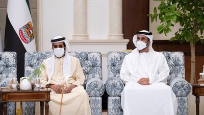 Sheikh Tahnoun bin Mohamed, Ruler's Representative in Al Ain Region, and Sheikh Saeed bin Zayed, Abu Dhabi Ruler's Representative.