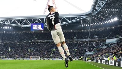 Cristiano Ronaldo celebrates after scoring Juve's second goal. Reuters