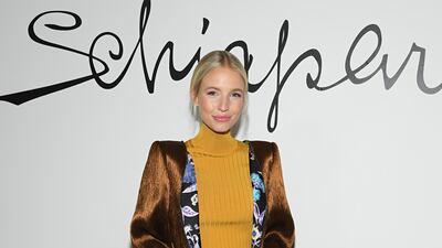 German influencer Leonie Hanne attends the Schiaparelli Haute Couture Spring/Summer 2020 show. Getty Images