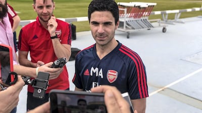 Mikel Arteta at the Nad Al Sheba Sports Complex. Antonie Robertson/The National