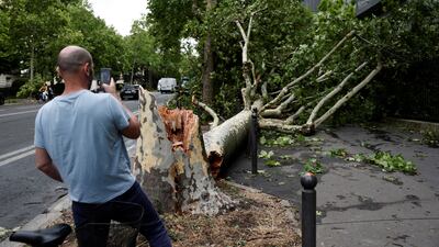 Two people, including a child, died in a violent storm that lashed France overnight, emergency services said. Reuters