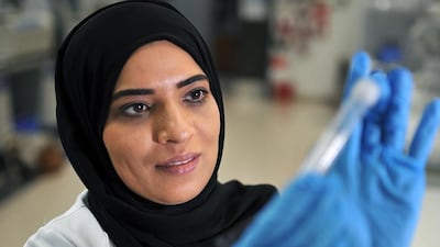 Dr Habiba Alsafar, director of Khalifa University Centre for Biotechnology, says women are helping each other to succeed in their chosen fields. Delores Johnson / The National