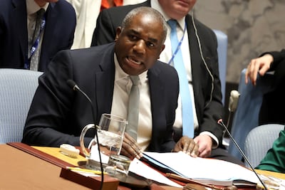 UK Foreign Secretary David Lammy addresses the UN Security Council during a meeting on the situation in Sudan and South Sudan. Reuters