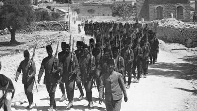 The Turkish army infantry after its defeat in Palestine and Syria at the hands of the Egyptian Expeditionary Force. Getty Images