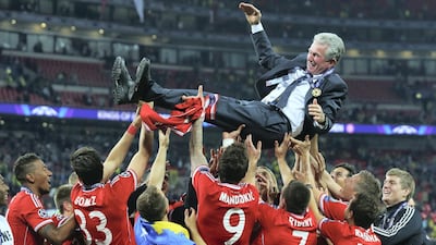 Jupp Heynckes (Bayern Munich) 1987-1991, 2009, 2011-2013, 2017-2018 Heynckes has won four Bundesliga titles as Bayern coach -- the first in 1989 and the most recent just last year. He left for a third time after sealing an incredible 2013 treble of Champions League, Bundesliga and German Cup titles, and returned to lead Bayern out of a crisis in 2017 when Carlo Ancelotti was sacked. Getty Images