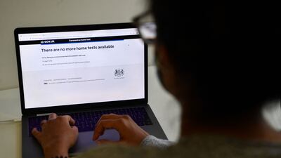 The UK government's website said stocks of lateral flow tests had run out on Wednesday for the third day in a row. AFP