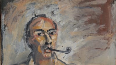 'Autoportrait' by Moroccan artist Hassan El Galaoui, circa 1960. Private collection of the Artist