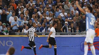 Juventus' Alessandro Matri, right, celebrates after scoring the extra-time winner for Lazio on Wednesday in the Coppa Italia final. Riccardo De Luca / AP