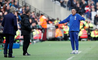 Chelsea's Maurizio Sarri has yet to win a title in his managerial career. Reuters